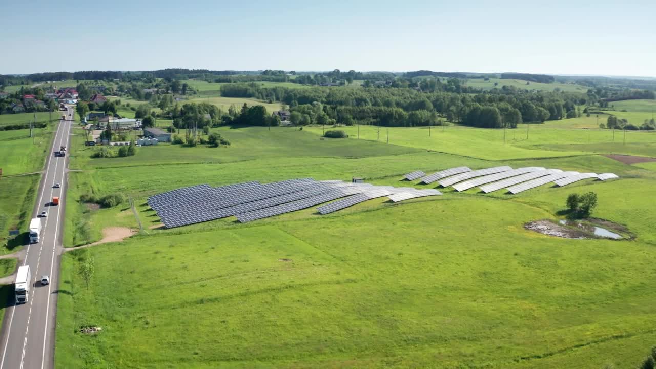 Free Video Stock Solar Panels Next To A Small Pond Live Wallpaper - Free Download