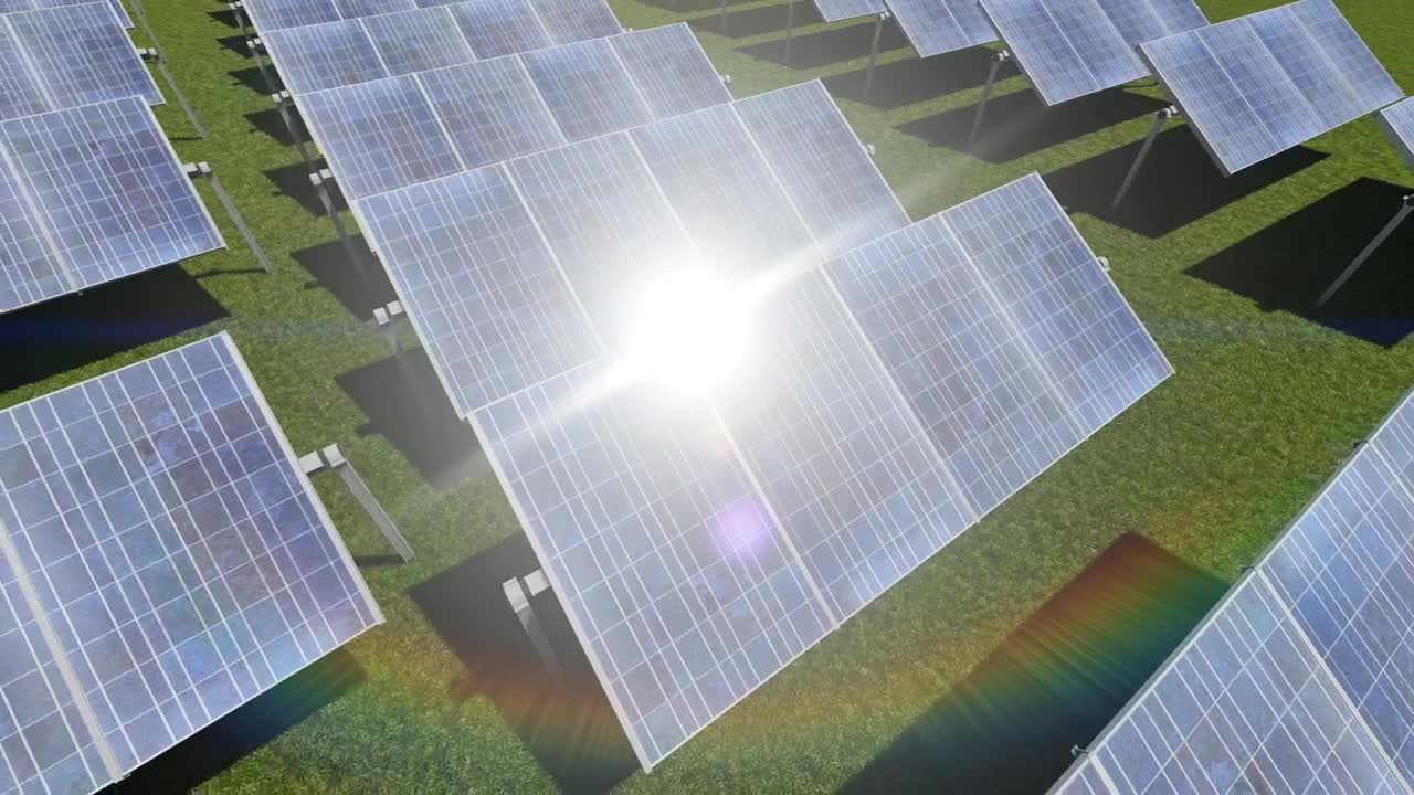 Stock Video Flying Over A Field With Solar Panels Live Wallpaper For PC - Free Download
