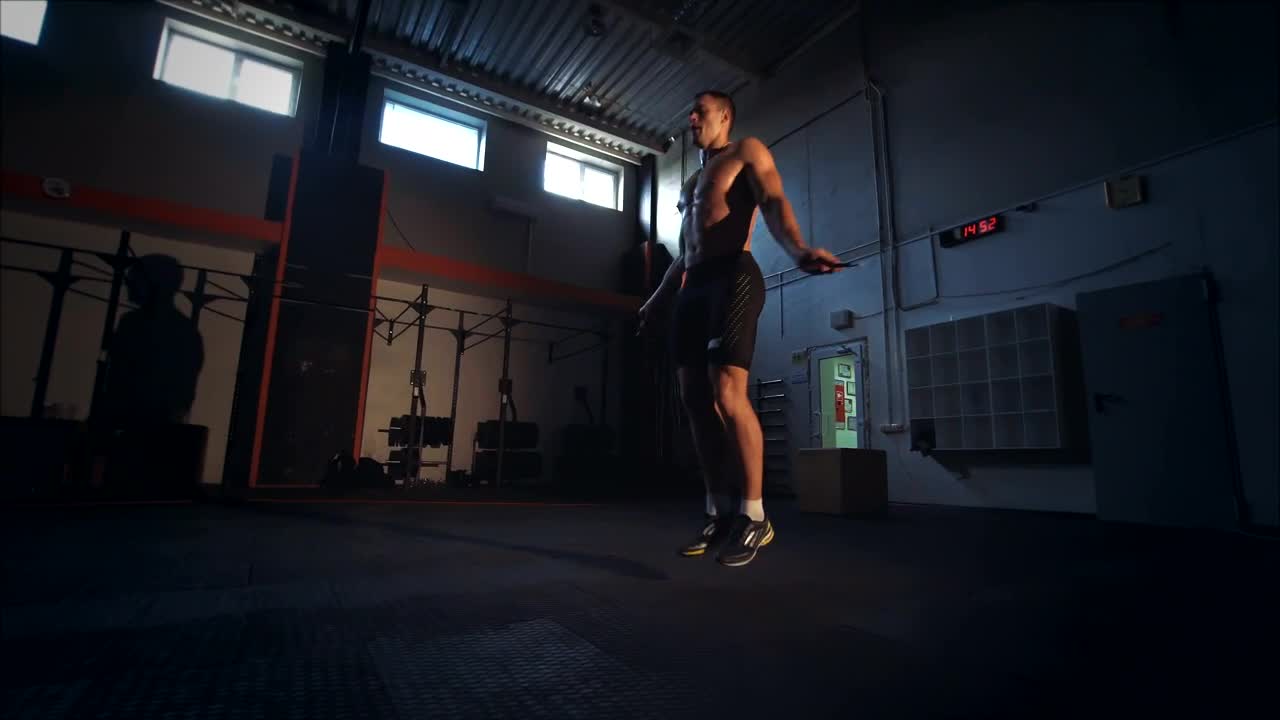 Stock Video Man Jumping The Rope At The Gy Animated Wallpaper - Free Download