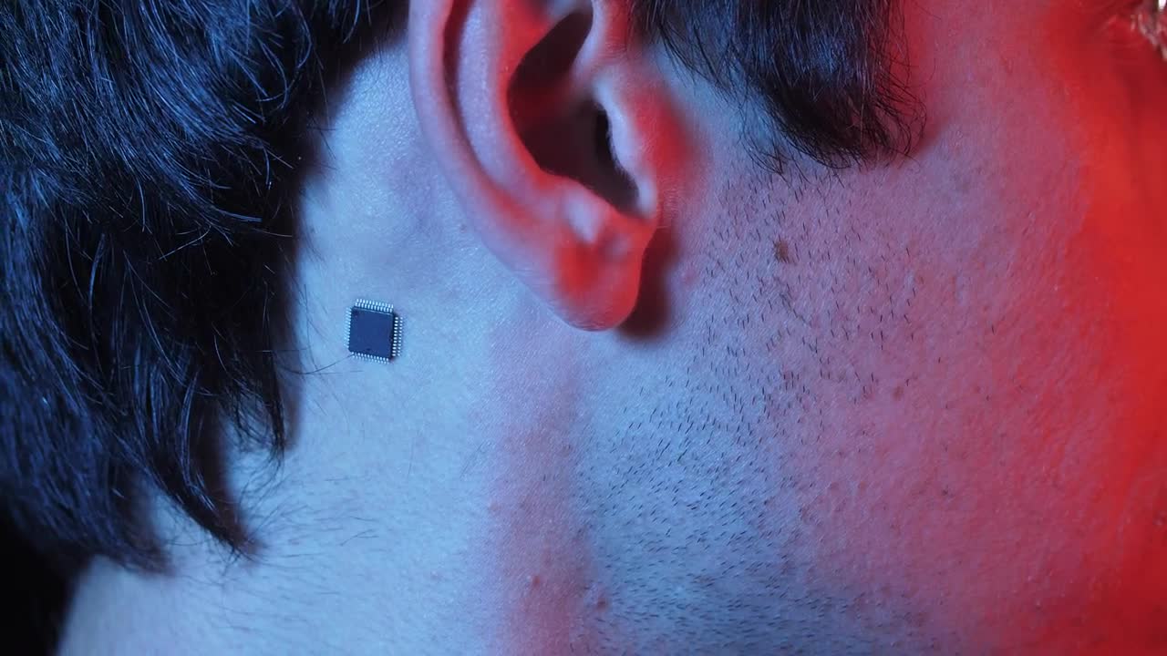 Stock Video Man With Chip On Neck Looks At Camer Animated Wallpaper - Free Download