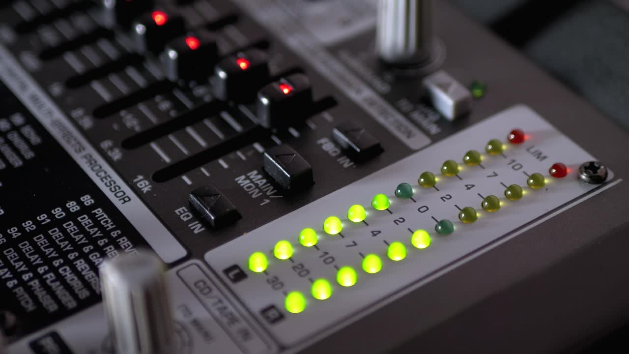 Video Stock Professional Audio Console Mixer With Led Lights Live Wallpaper Free - Free Download