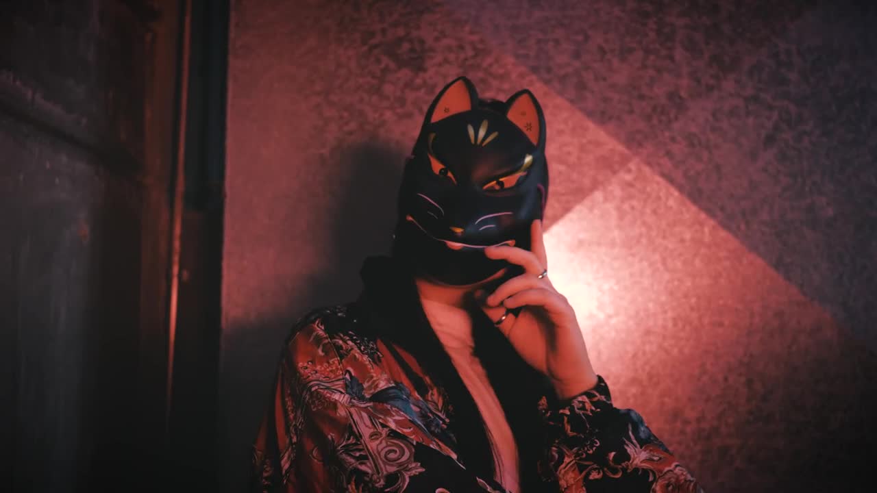 Stock Footage Urban Trendy Woman Wearing A Cat Mask Live Wallpaper - Free Download