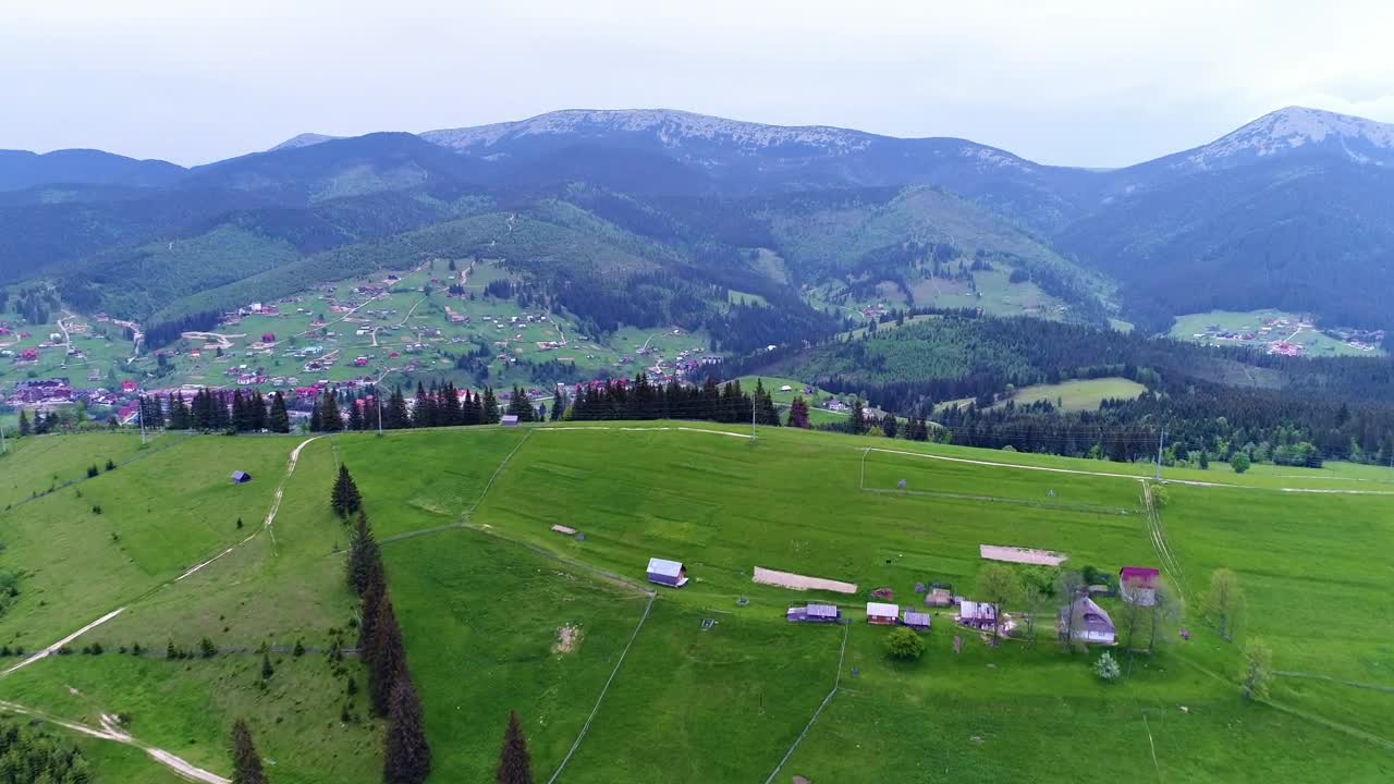Stock Video Mountain Village Down The Mountains Aerial View Live Wallpaper - Free Download