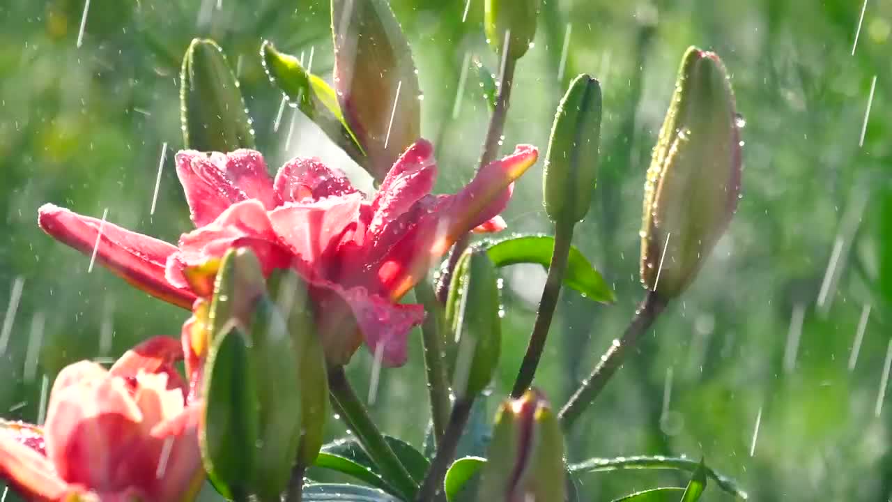 Video Stock Pink Lily Flower Under The Rain Live Wallpaper Free - Free Download