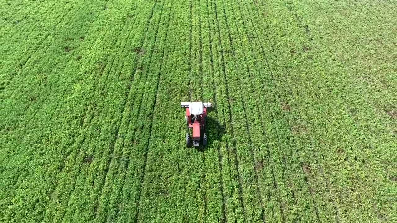 Free Video Stock tractor crosses a green field Live Wallpaper - Free Download