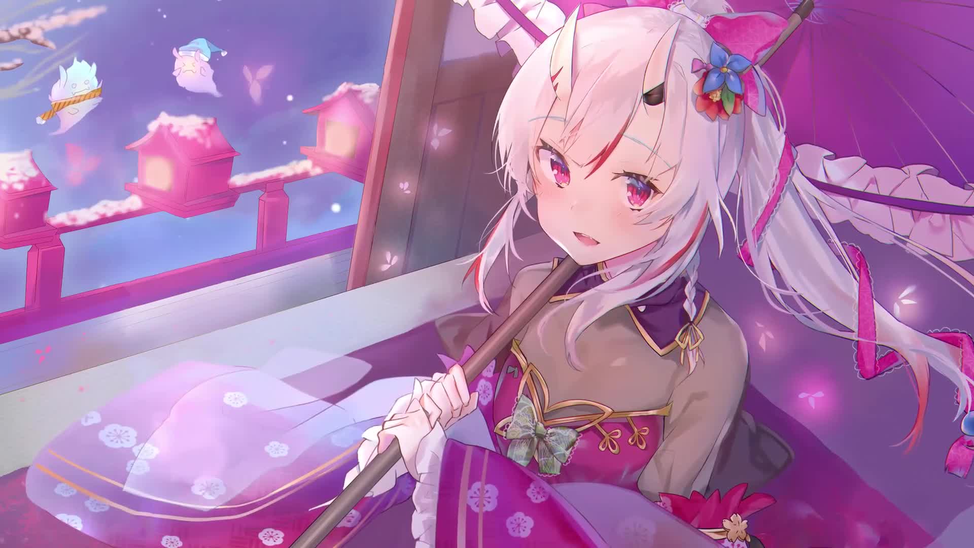 Nakiri Ayame 60Fps Anime Live Wallpaper - Free Download