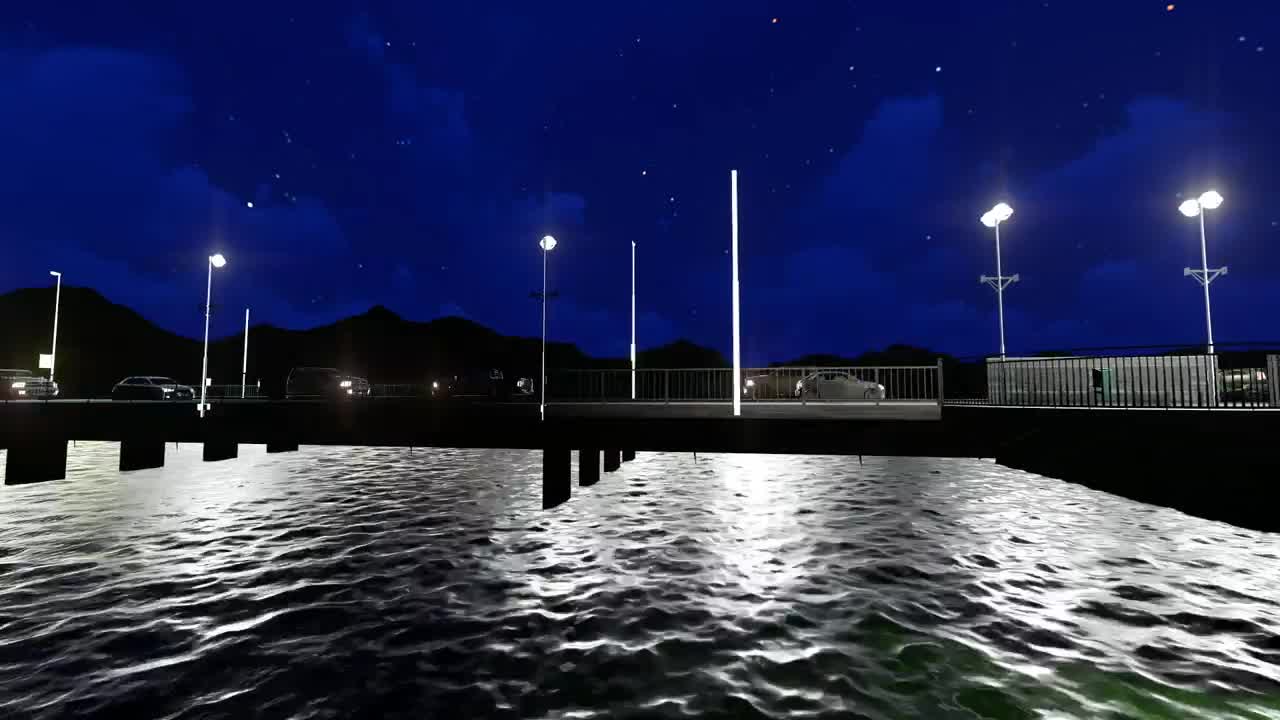 Stock Video Evening Traffic On A Bridge D Render Live Wallpaper For PC - Free Download