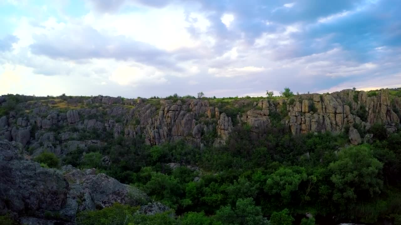 Free Video Stock sunset over a canyon with a rainbow Live Wallpaper - Free Download