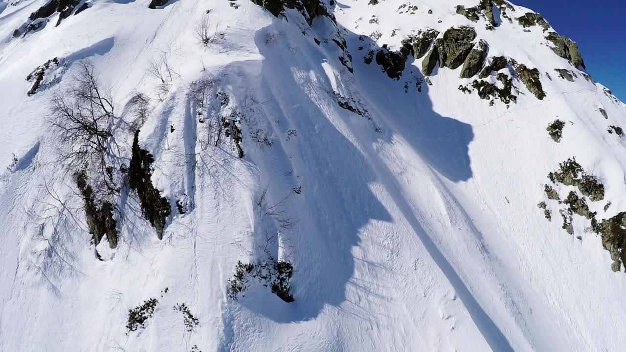 Stock Video Drone Filming A Snowboarder Live Wallpaper For PC - Free Download
