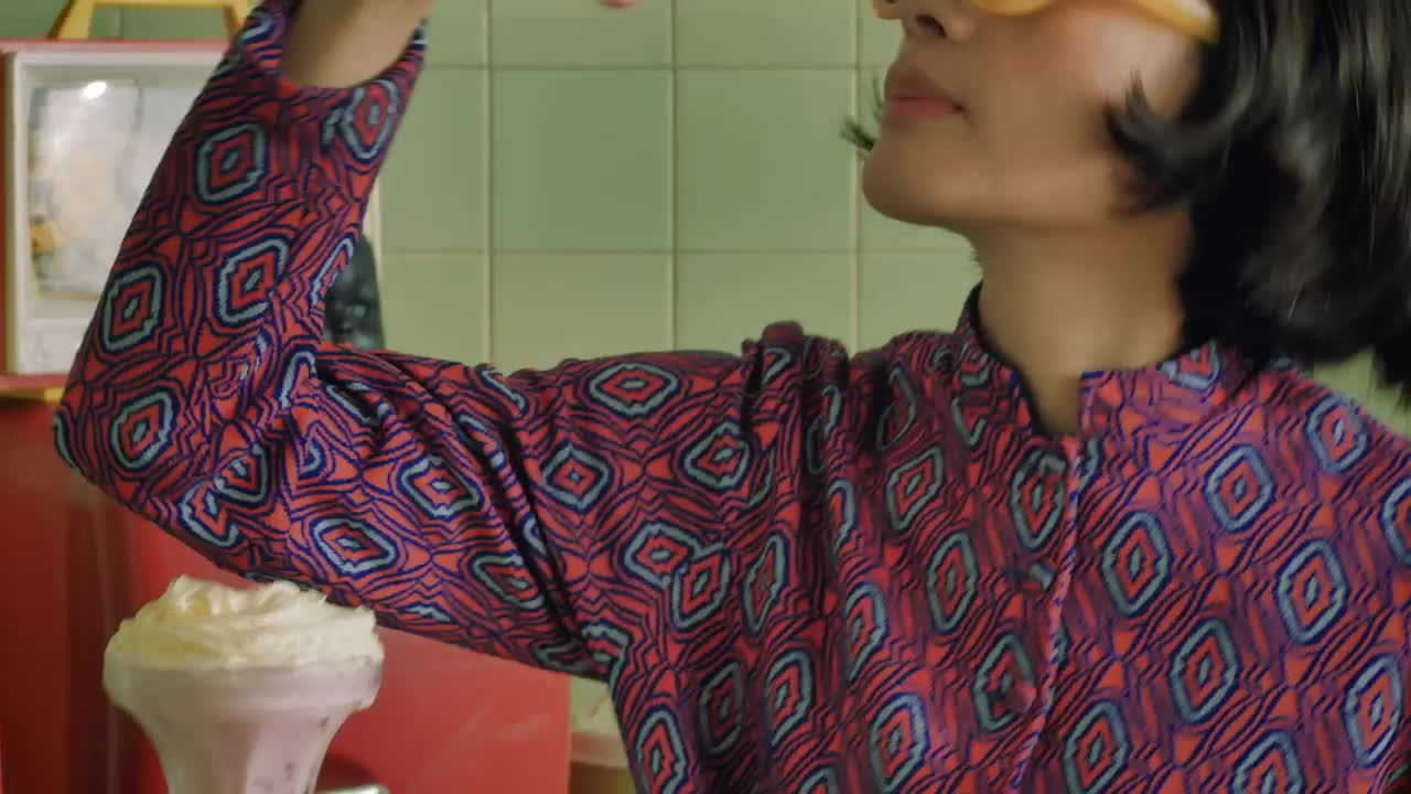 Stock Video Old Fashion Woman Eating A Cherry Live Wallpaper - Free Download