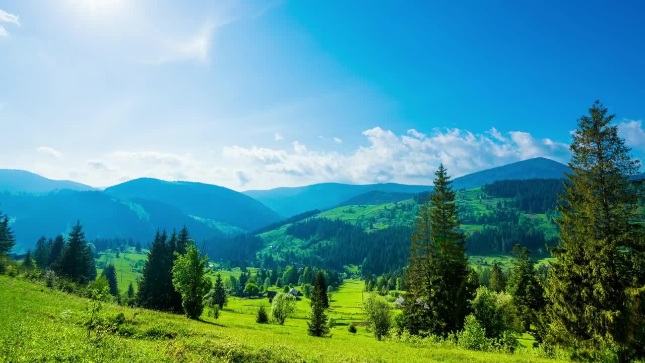 Stock Video Mountains Landscape In Blue And Green Tones Live Wallpaper - Free Download