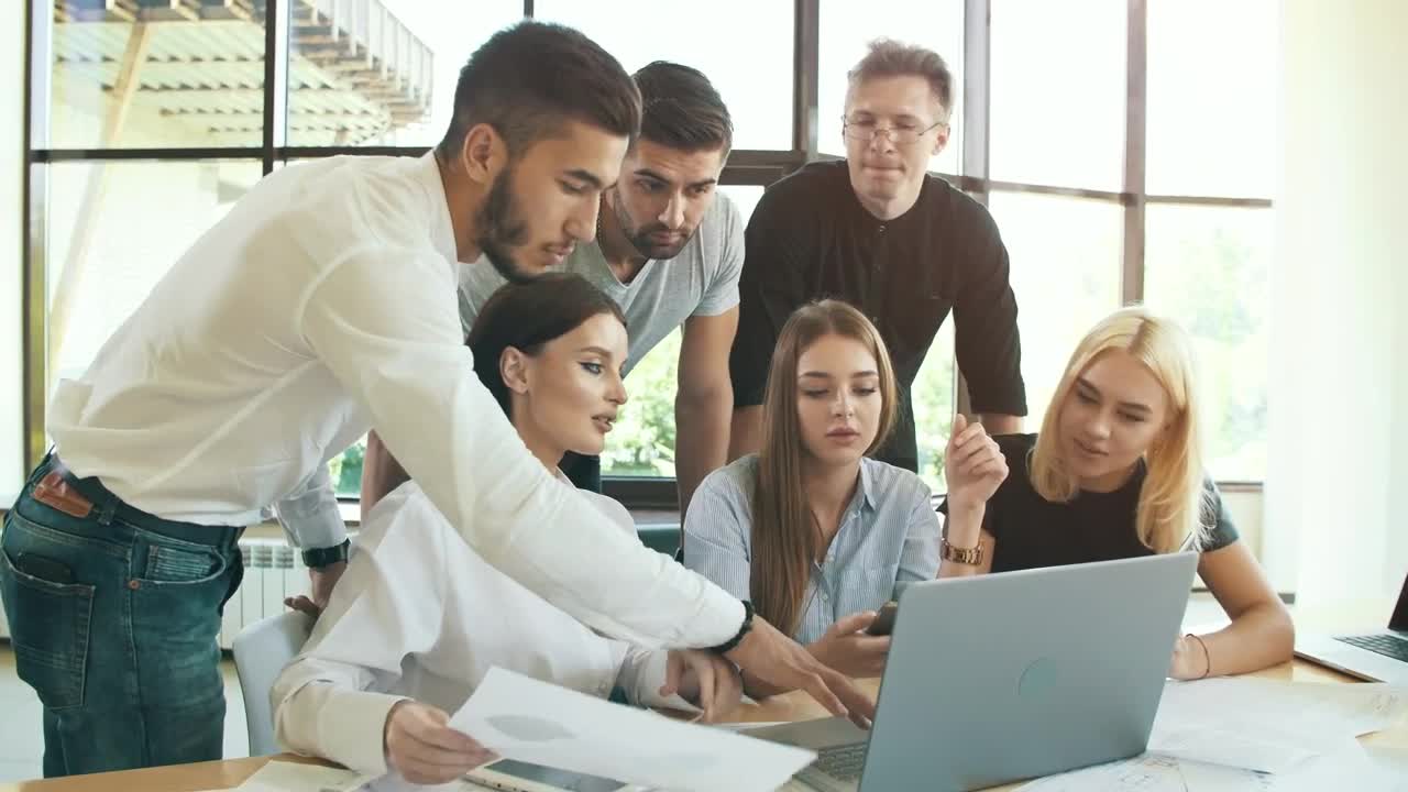 Stock Video Coworkers Working In A Project In A Meeting Live Wallpaper For PC - Free Download