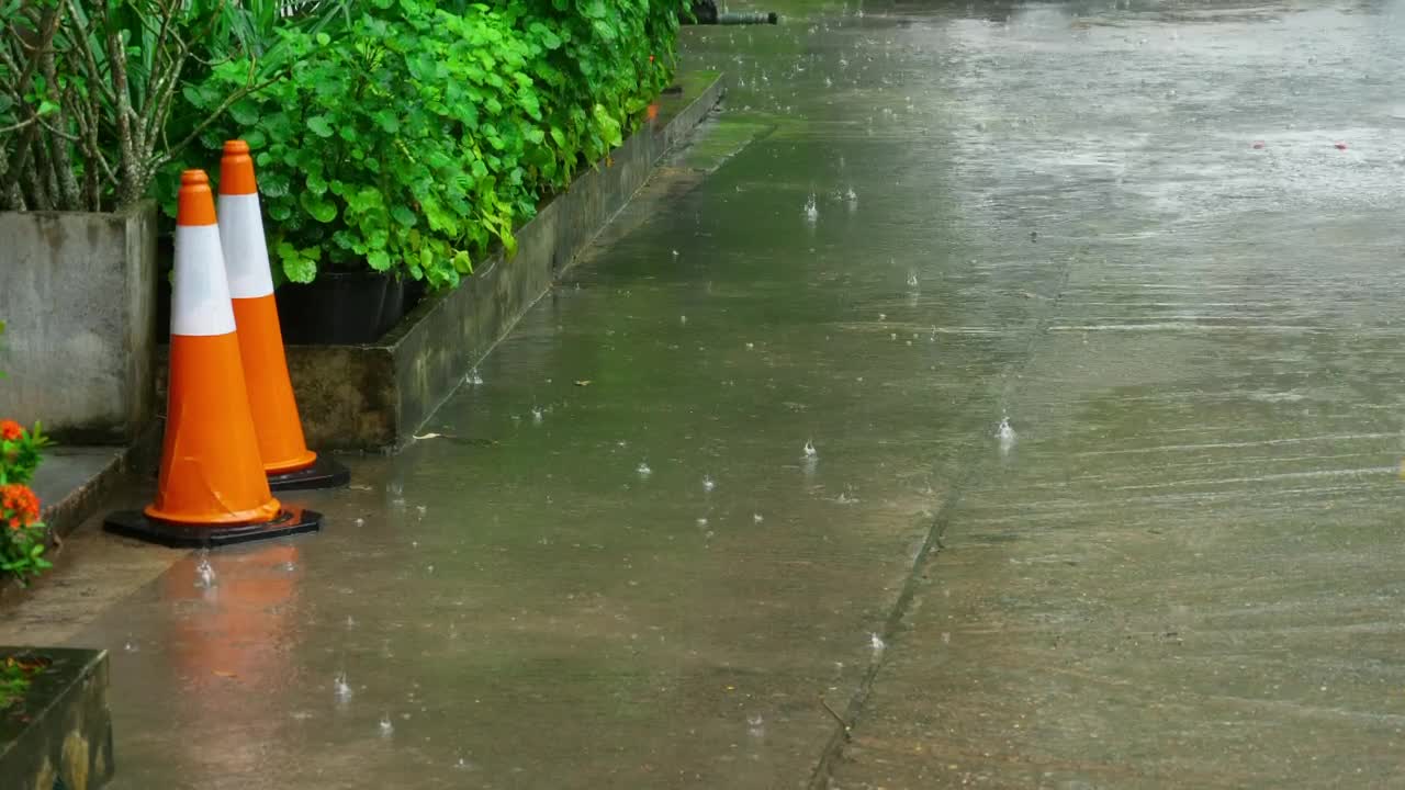 Video Stock Rain Falling In The Sidewalk Live Wallpaper Free - Free Download
