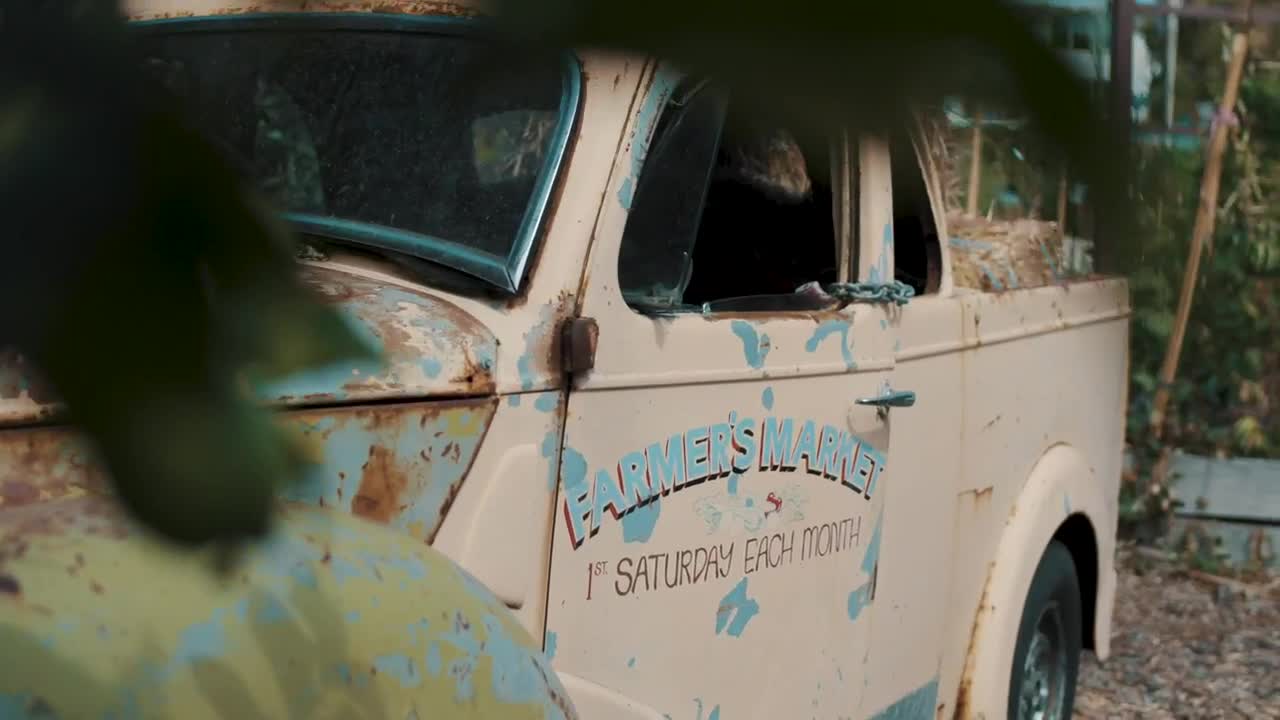 Stock Video Old Truck Parked At A Farmers Market Live Wallpaper - Free Download