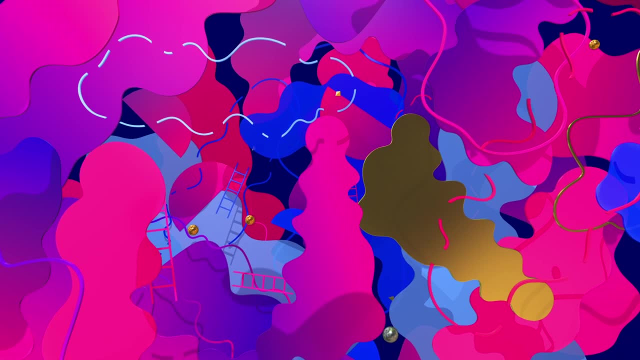 Stock Video Floating Colored Cloud Shaped Surfaces Live Wallpaper For PC - Free Download