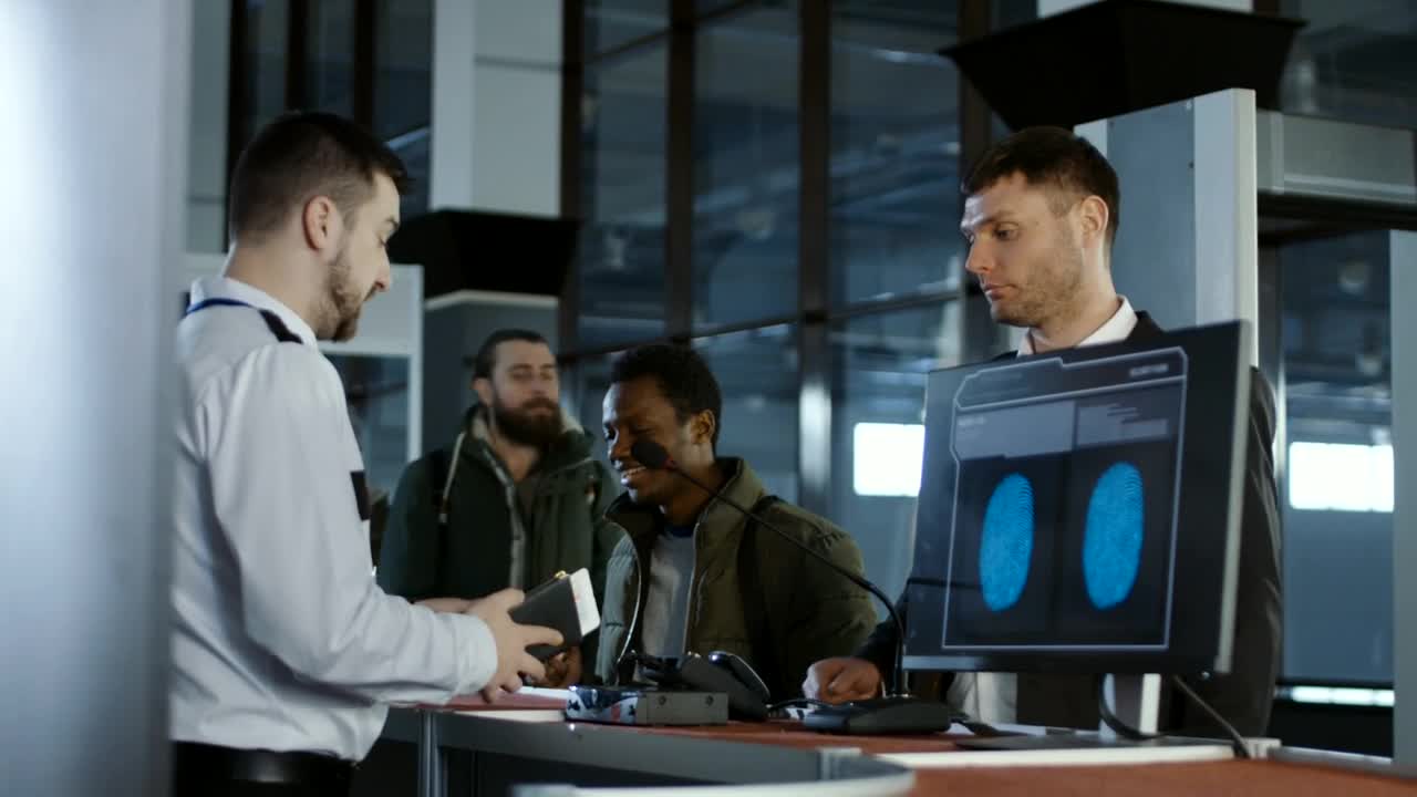 Video Stock Checking Passengers Thumbprint In The Airport Live Wallpaper For PC - Free Download