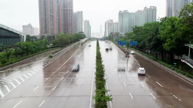 Stock Video Large Avenue In A Big City During A Rainy Day Smal Animated Wallpaper - Free Download