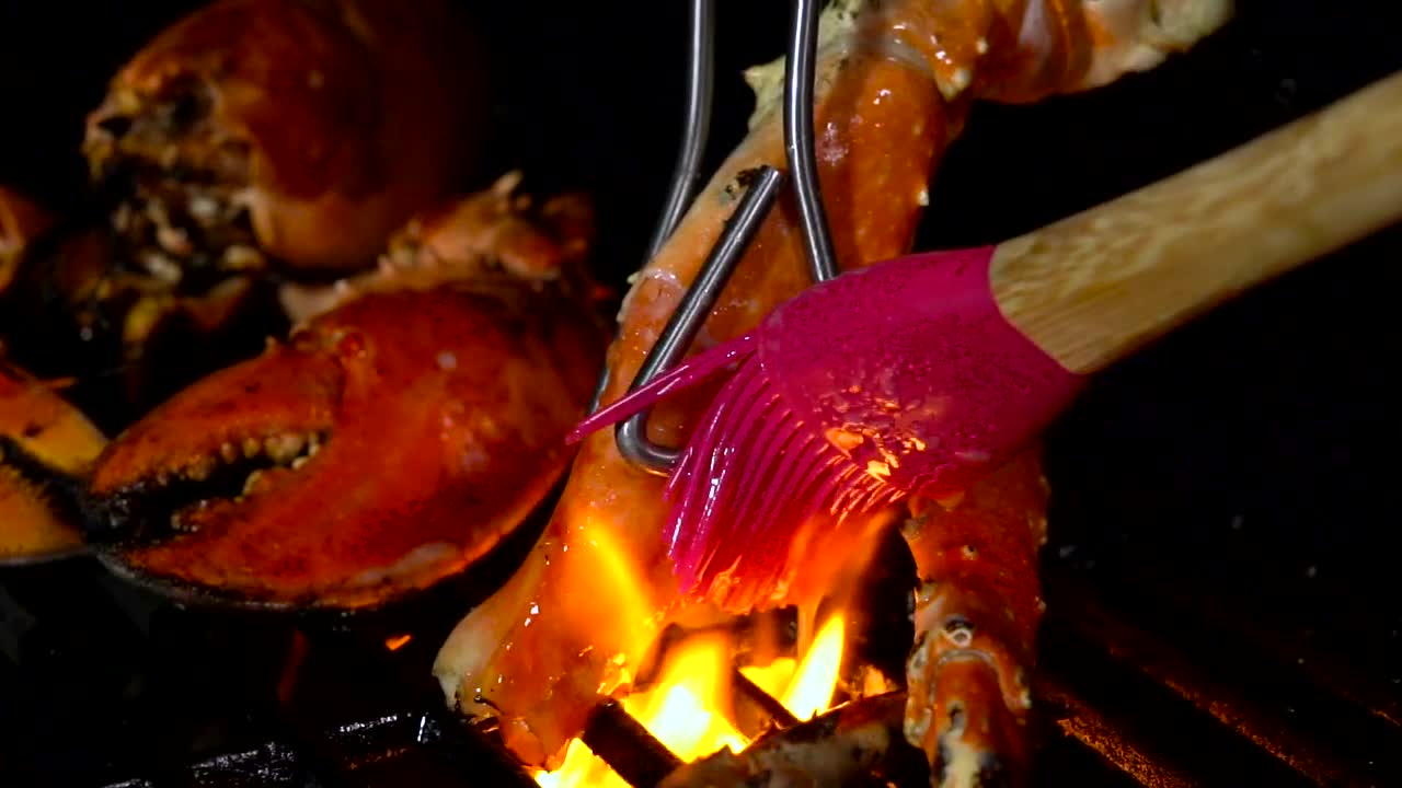 Stock Video Delicious Seafood On A Grill Live Wallpaper For PC - Free Download