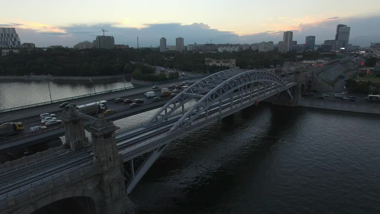 Video Stock Railway Bridge And A Highway Over A Calm River Live Wallpaper Free - Free Download