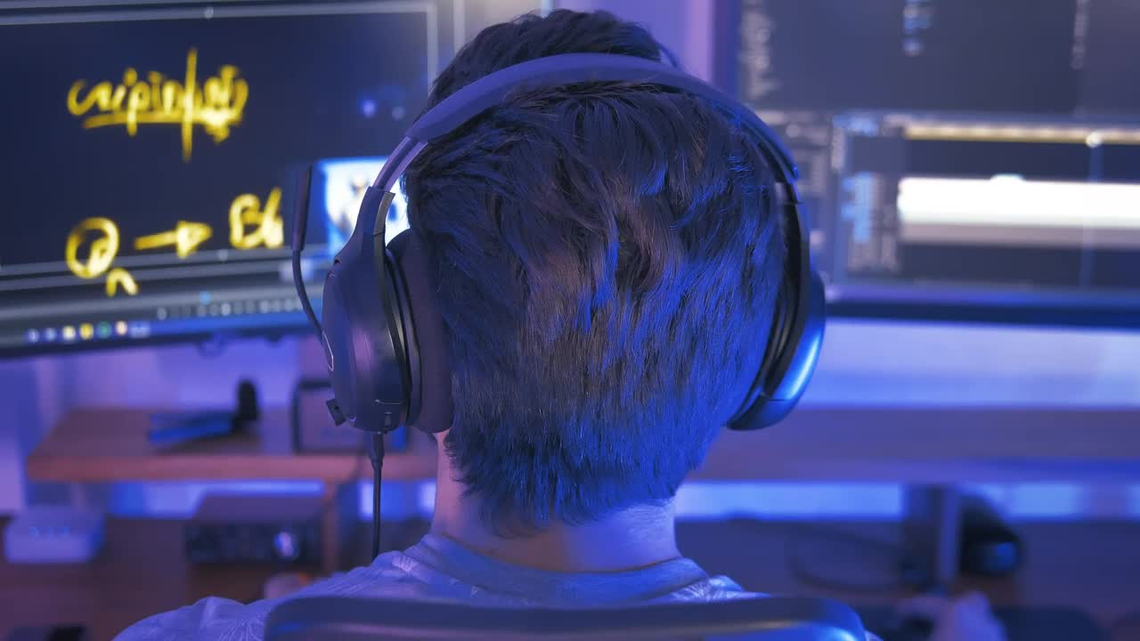 Stock Video Editing A Video On An Audiovisual Workstation Live Wallpaper For PC - Free Download