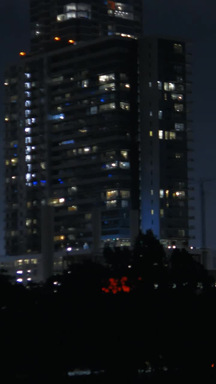 Stock Video Night Panorama Of The Skyscrapers Of A Big City Live Wallpaper - Free Download