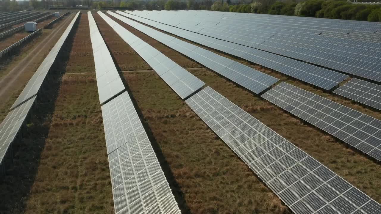 Stock Video Flying Over Long Rows Of Solar Panels Live Wallpaper For PC - Free Download