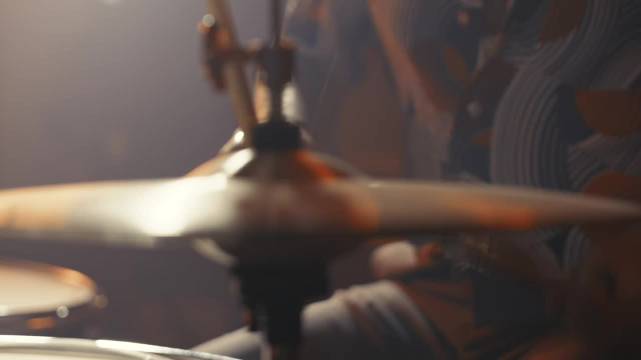 Video Stock Close Up Shot Of A Drummer Playing In A Studio Live Wallpaper For PC - Free Download
