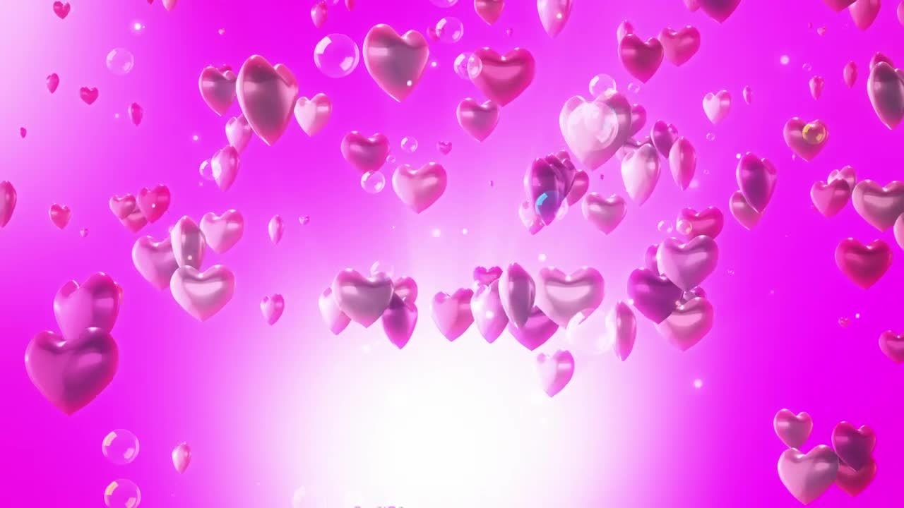 Stock Video Heart Shaped Balloons Rising On Pink Background Animated Wallpaper - Free Download