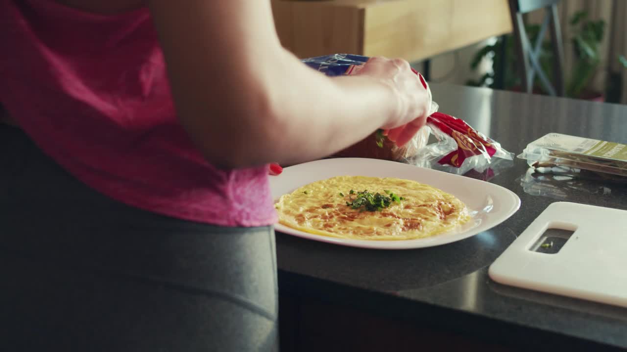 Free Stock Video Young Woman Finishing Preparing Her Breakfast Live Wallpaper - Free Download