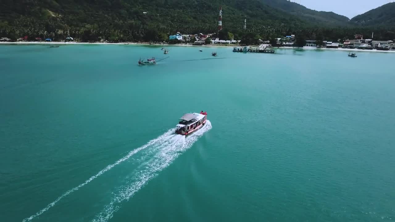 Stock Video Beautiful Coast With Motorboats And A Pier Seen From The Live Wallpaper For PC - Free Download