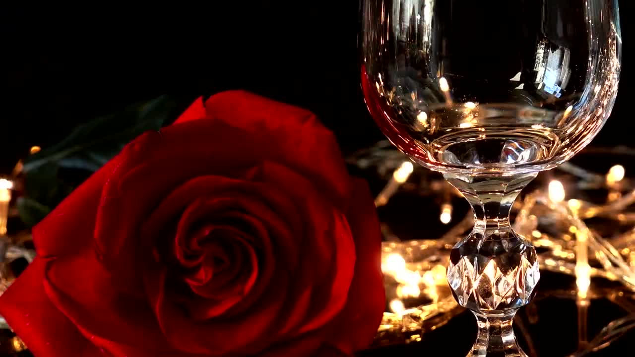 Stock Footage Wine Glass And A Rose Live Wallpaper - Free Download