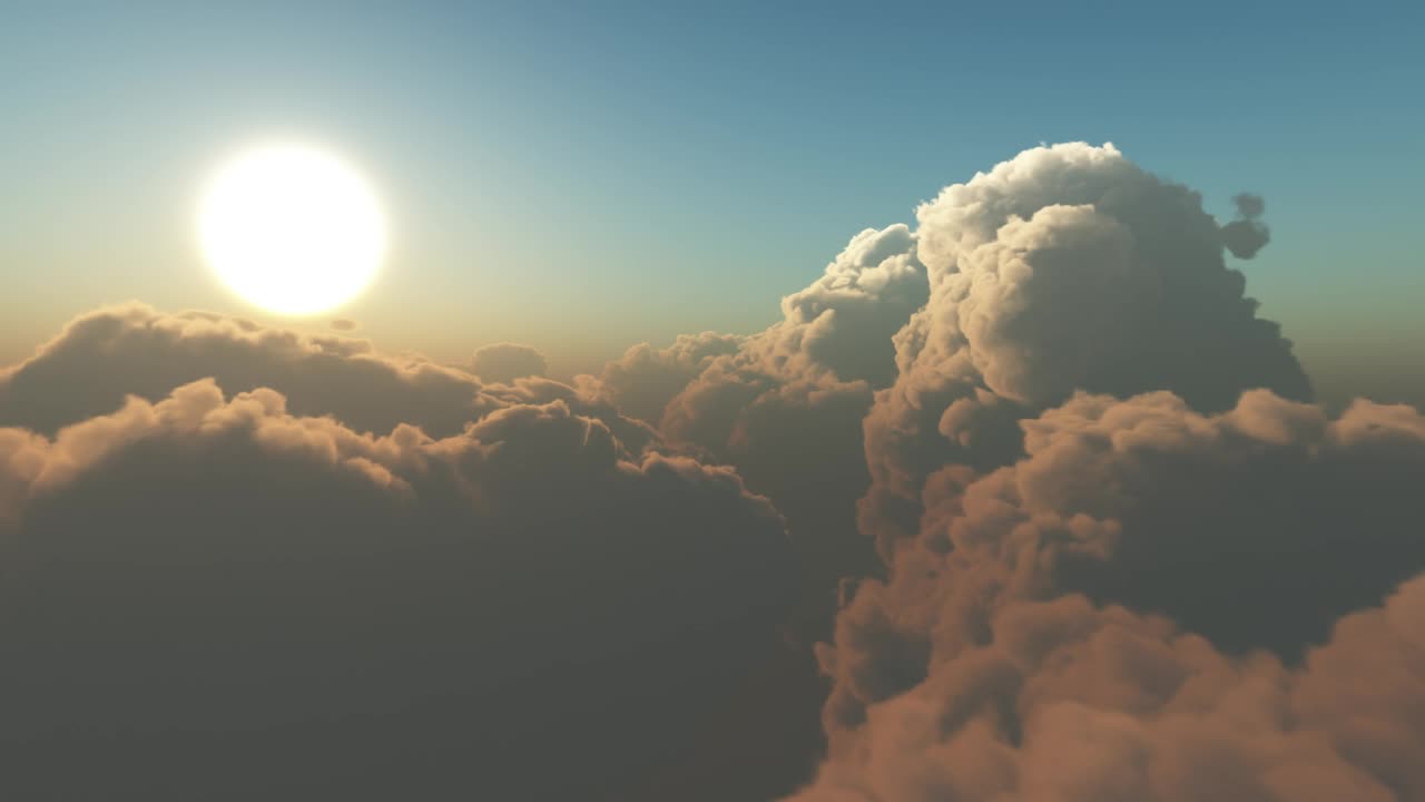 Stock Video Flying Through The Clouds With The Radiant Sun Live Wallpaper For PC - Free Download
