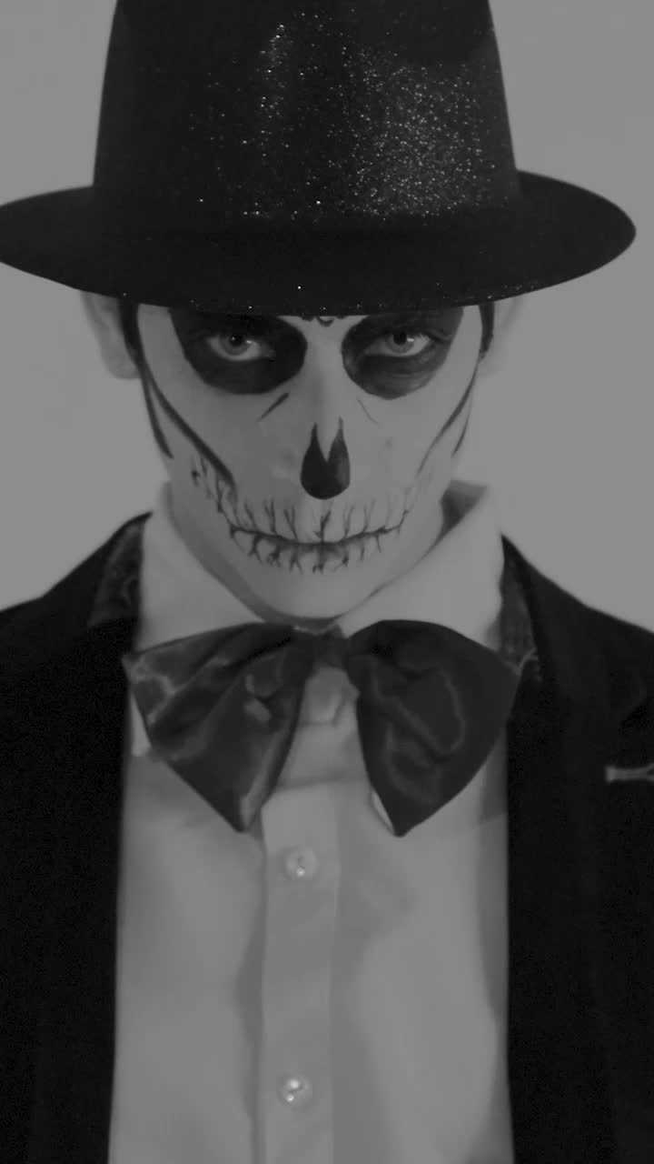 Stock Video Front Portrait Of A Day Of The Dead Catrin With Live Wallpaper For PC - Free Download