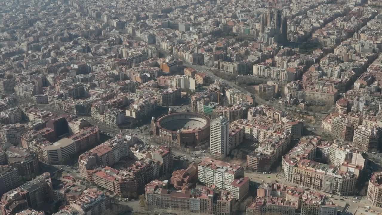 Stock Video La Monumental In Barcelona City Animated Wallpaper - Free Download