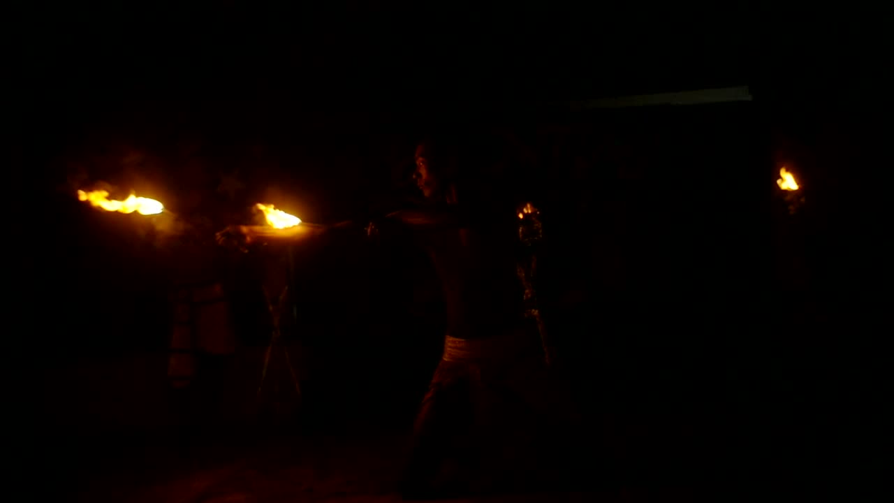 Stock Video Fire Performer Against The Night Sky Live Wallpaper For PC - Free Download