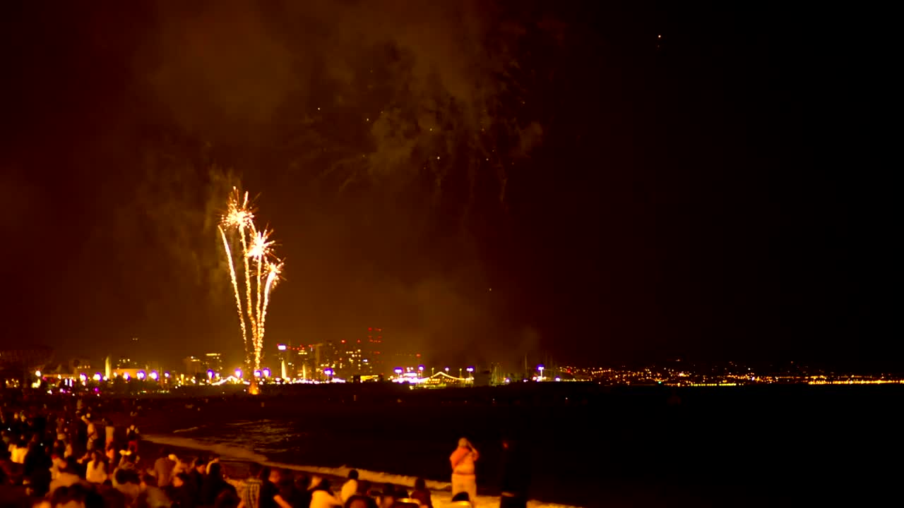 Stock Video Fireworks In The Beach Live Wallpaper For PC - Free Download
