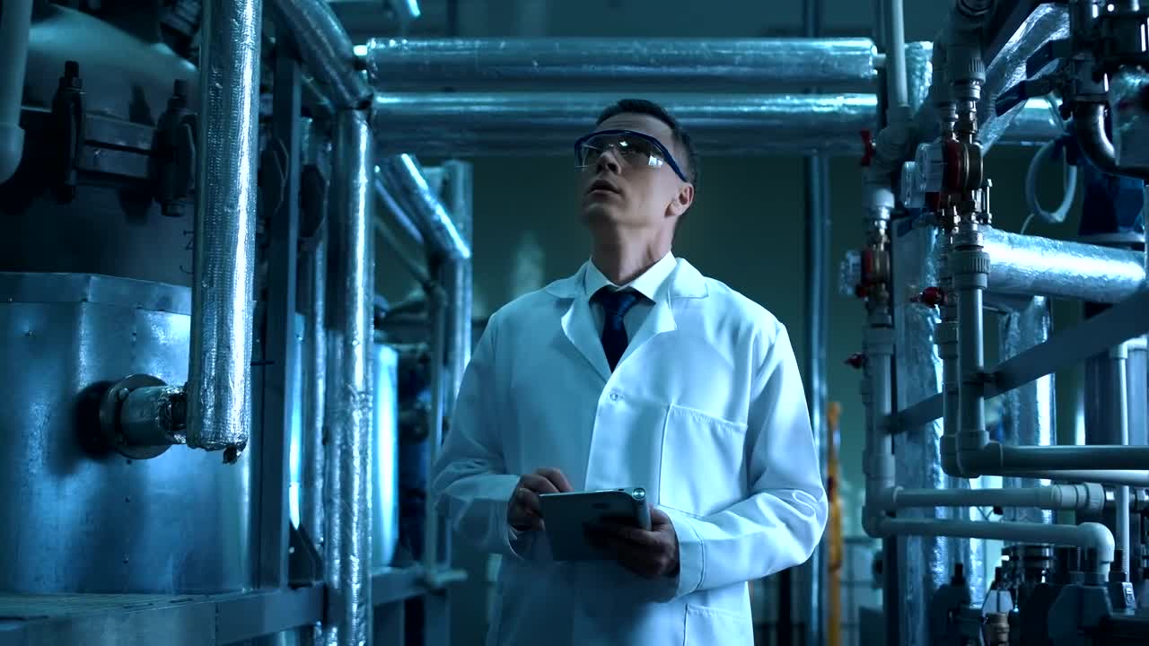 Stock Video Laboratory Inspector With Tablet Animated Wallpaper - Free Download