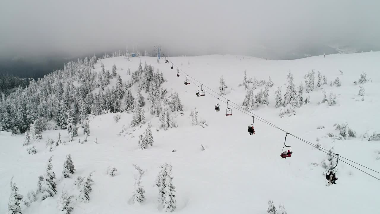 Free Video Stock Skiers Traveling To The Ski Resort On The Mountain Live Wallpaper - Free Download