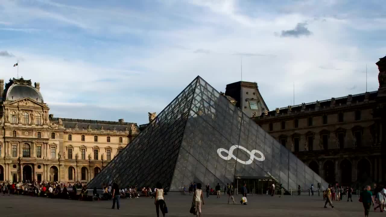 Stock Video Louvre Museum In Paris Time Lapse Animated Wallpaper - Free Download