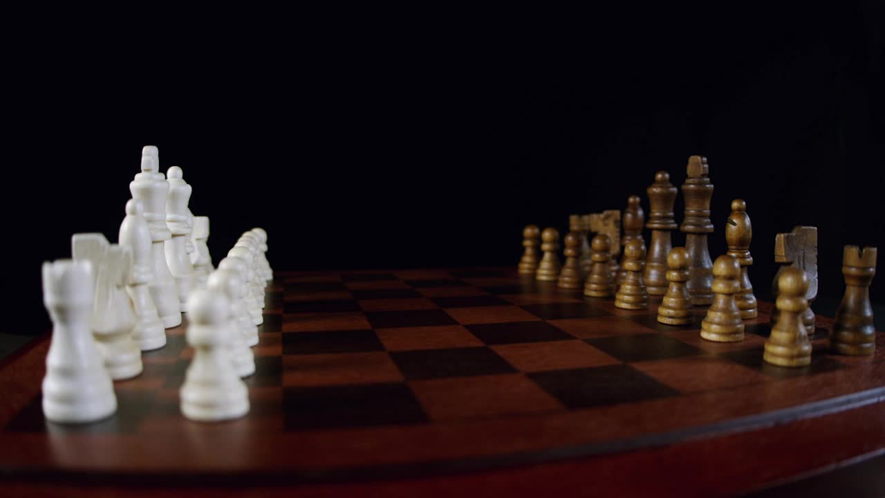 Video Stock Chess Pieces Lined Up On A Board Live Wallpaper For PC - Free Download
