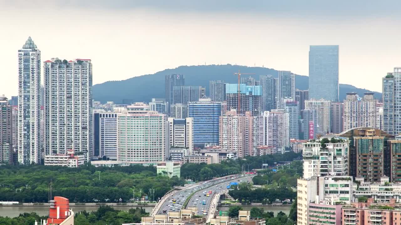 Stock Video Guangzhou Cityscape And Traffic At Daytime Live Wallpaper For PC - Free Download