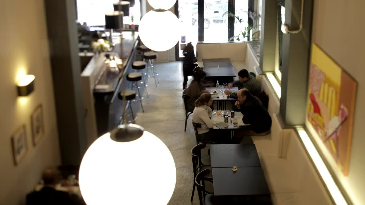 Stock Video Customers In A Minimalist Style Restaurant Live Wallpaper For PC - Free Download