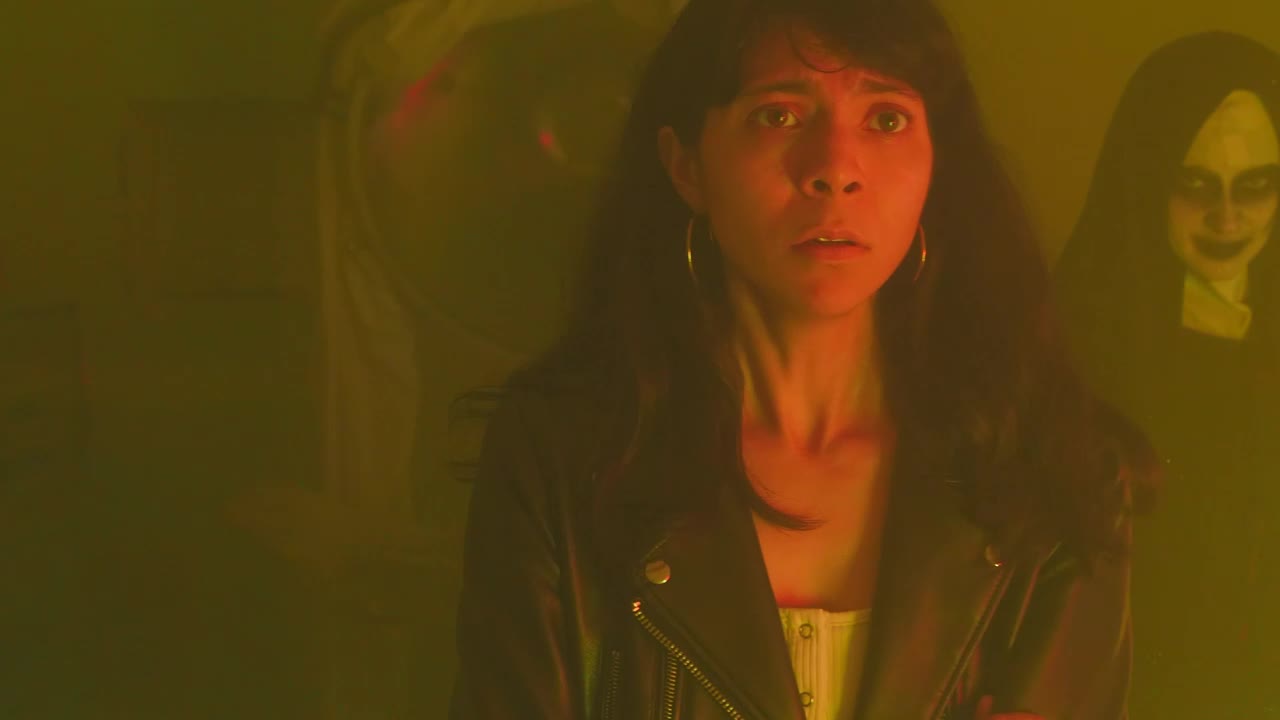 Free Stock Video Woman Is Scared By A Ghost Nun Live Wallpaper - Free Download