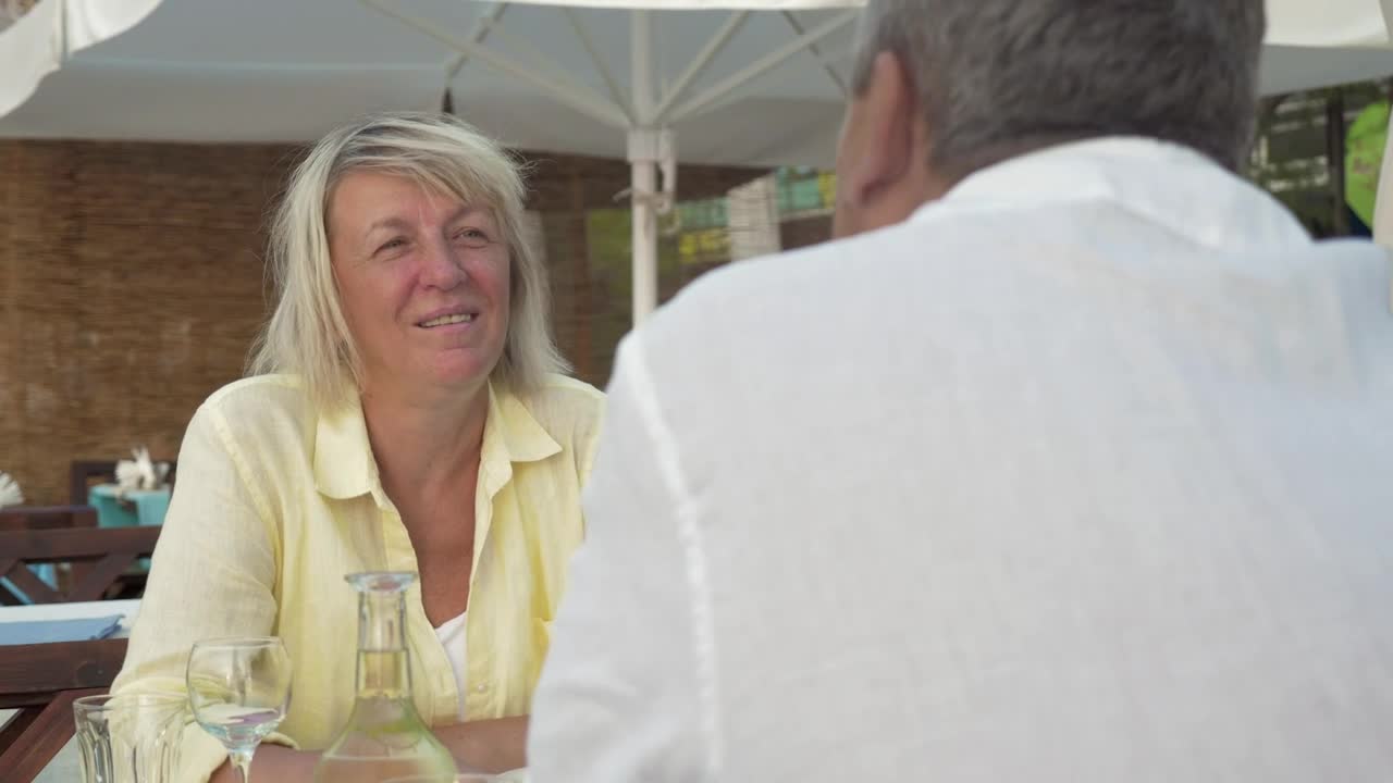 Stock Video Elderly Couple Talking Over Lunch Live Wallpaper For PC - Free Download