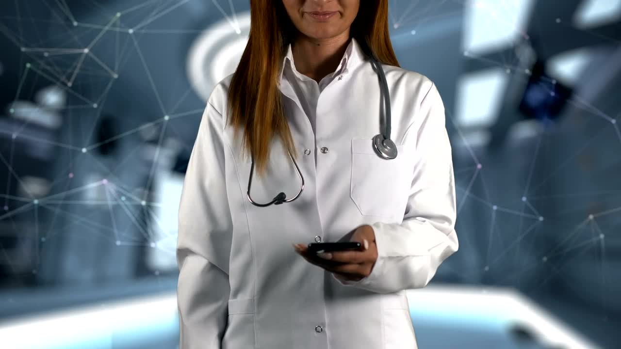 Stock Video Futuristic Doctor With A Hologram Live Wallpaper For PC - Free Download