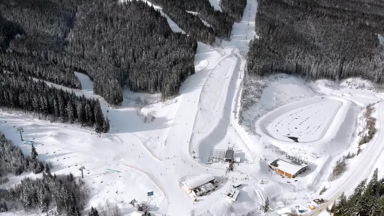 Stock Video Flying Over The Mountain With Ski Tracks Live Wallpaper For PC - Free Download