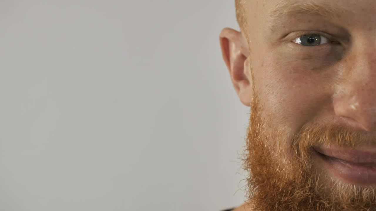 Stock Video Half Of A Bearded Mans Face In Detail Live Wallpaper For PC - Free Download
