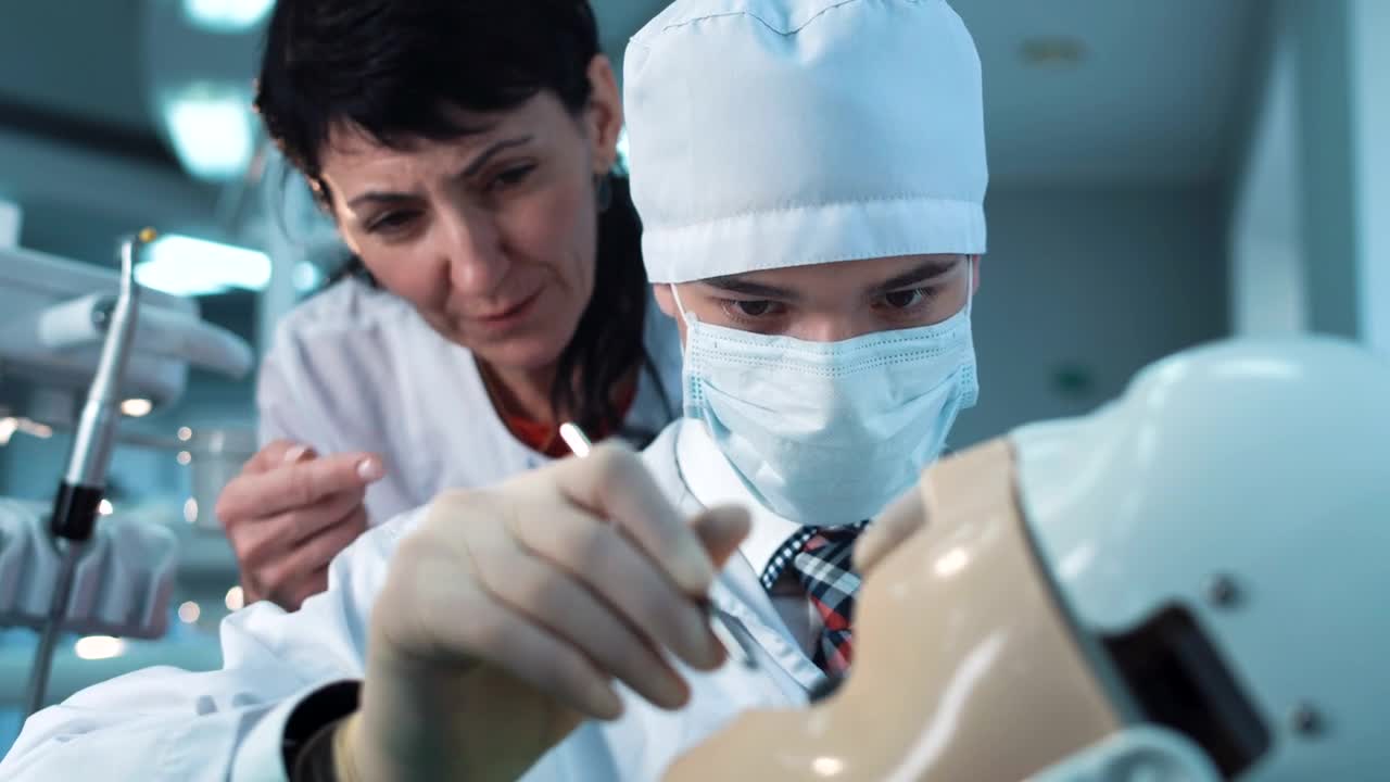Stock Video Dentist Student Practicing On A Dummy Live Wallpaper For PC - Free Download