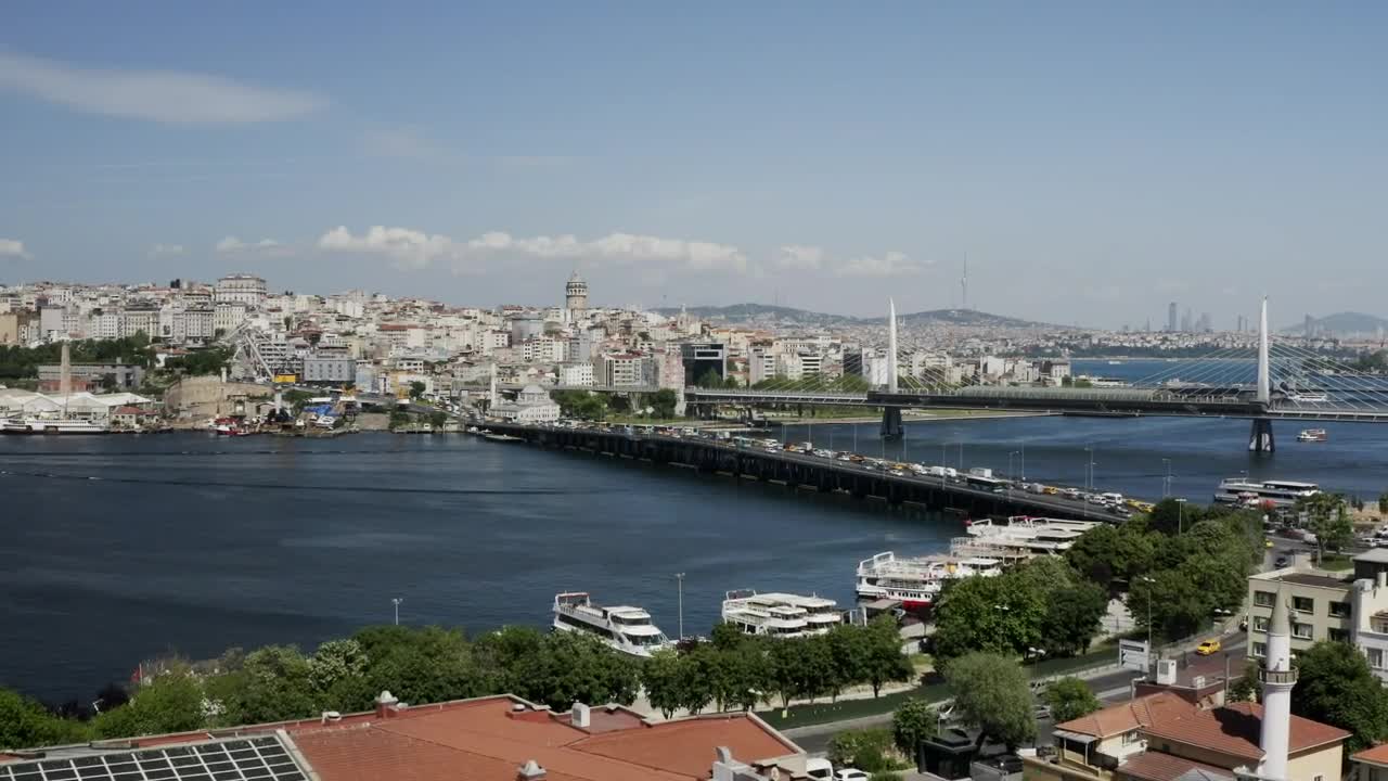Stock Video Golden Horn Bridge Traffic In Istanbul Live Wallpaper For PC - Free Download