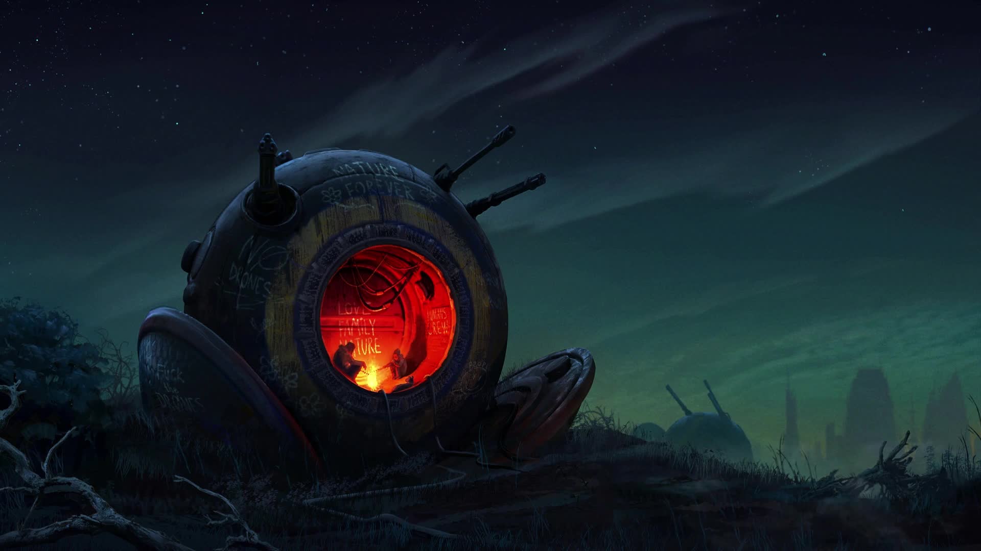 Post Apocalyptic Fireplace Live Wallpaper - Free Download